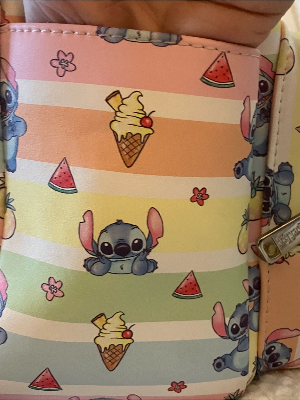 SOLD Loungefly Disney Stitch Fruits Rainbow Stripe Mini Backpack (Exclusive) - Picture 8 of 11